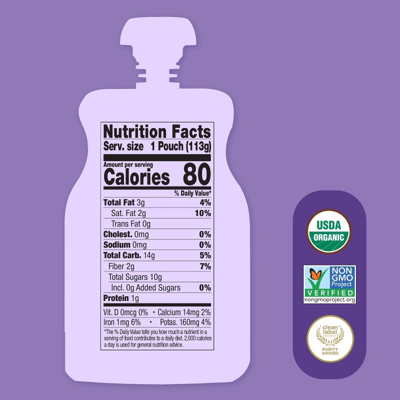 slide 2 of 10, Once Upon a Farm Berry Berry Organic Dairy-Free Kids' Smoothie - 4oz Pouch, 4 oz