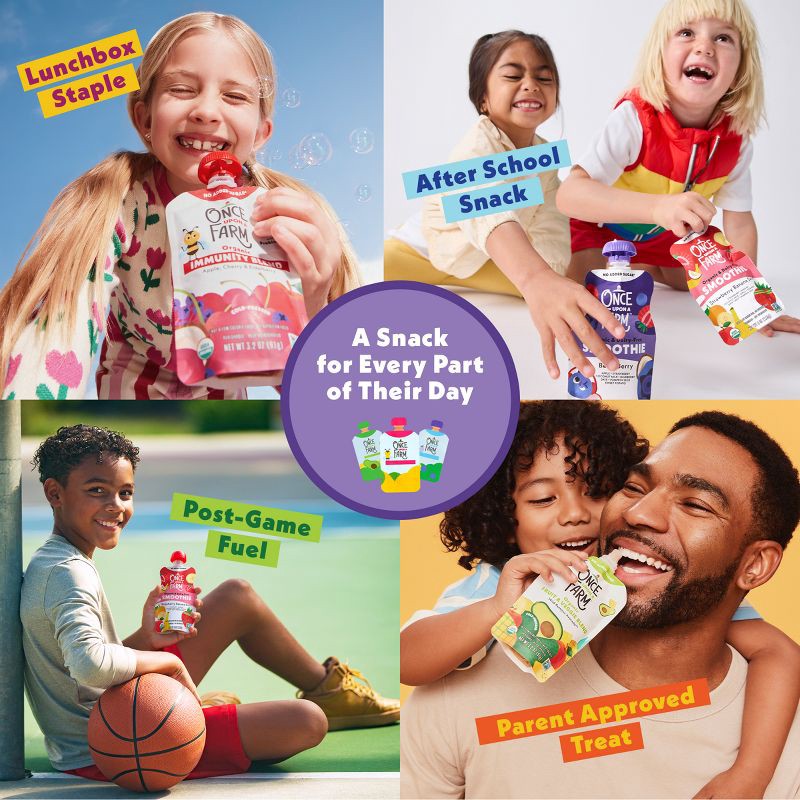 slide 10 of 10, Once Upon a Farm Berry Berry Organic Dairy-Free Kids' Smoothie - 4oz Pouch, 4 oz