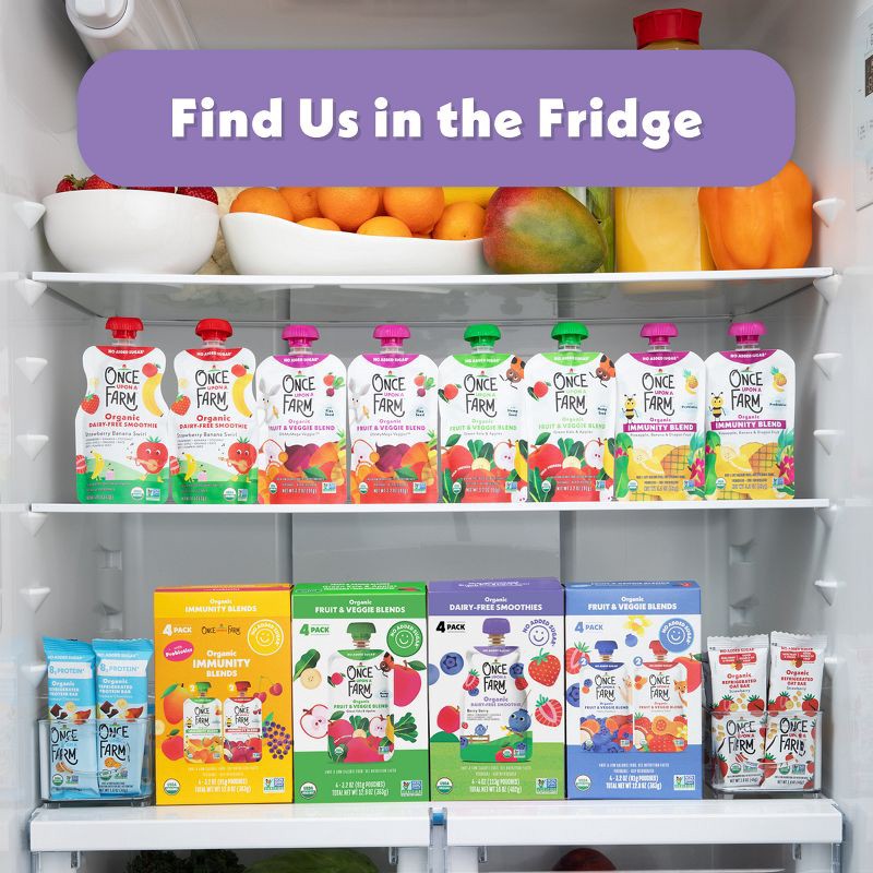 slide 8 of 10, Once Upon a Farm Berry Berry Organic Dairy-Free Kids' Smoothie - 4oz Pouch, 4 oz