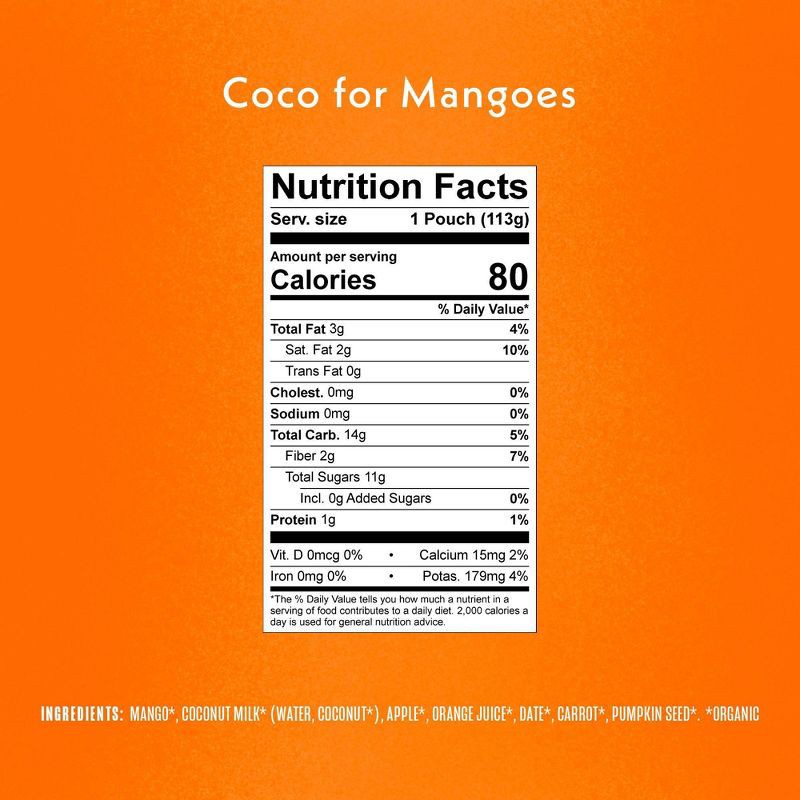 slide 4 of 7, Once Upon a Farm Coco for Mangoes Organic Dairy-Free Kids' Smoothie - 4oz Pouch, 4 oz