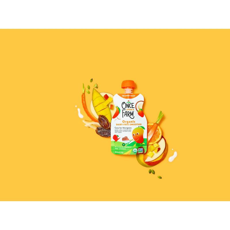 slide 5 of 7, Once Upon a Farm Coco for Mangoes Organic Dairy-Free Kids' Smoothie - 4oz Pouch, 4 oz