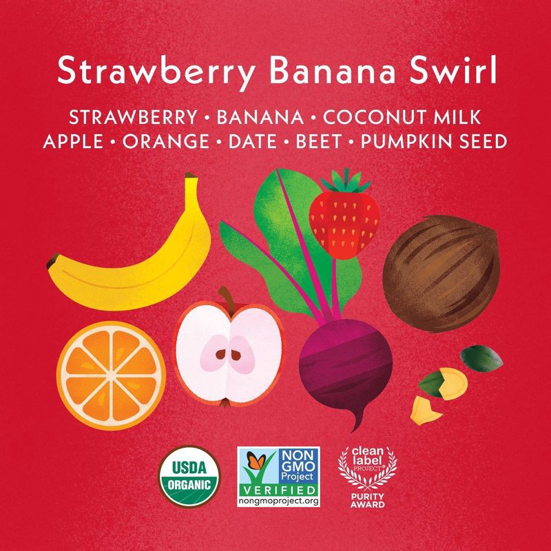 slide 2 of 5, Once Upon a Farm Strawberry Banana Swirl Organic Dairy-Free Kids' Smoothie - 4oz Pouch, 4 oz