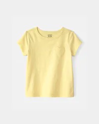 Carters Toddler Girl Heart Pocket Top - Yellow Yellow 4T