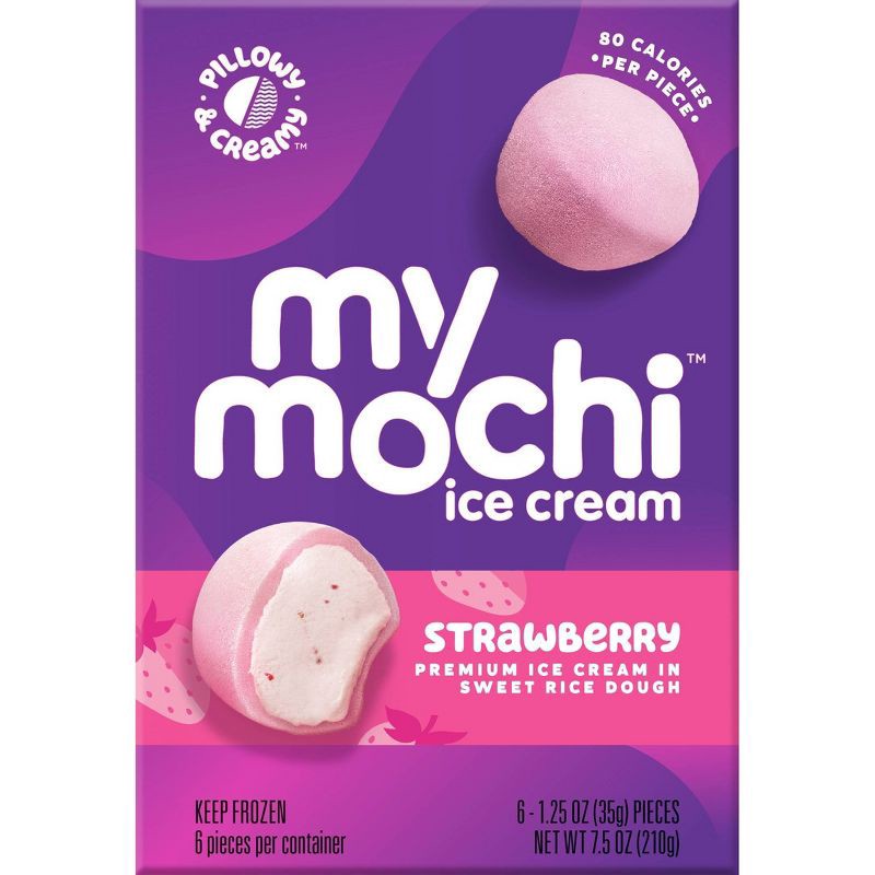 slide 1 of 6, My/Mochi Strawberry Ice Cream - 6pk, 6 ct