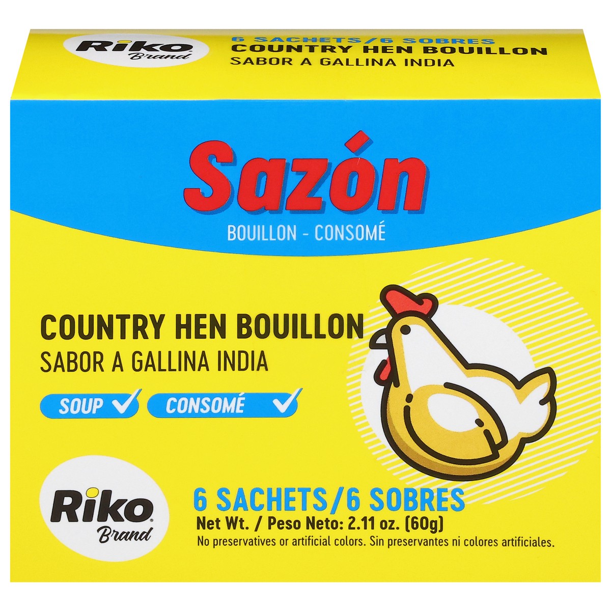 slide 3 of 4, Sazón Country Hen Bouillon 6 Each, 60 gram
