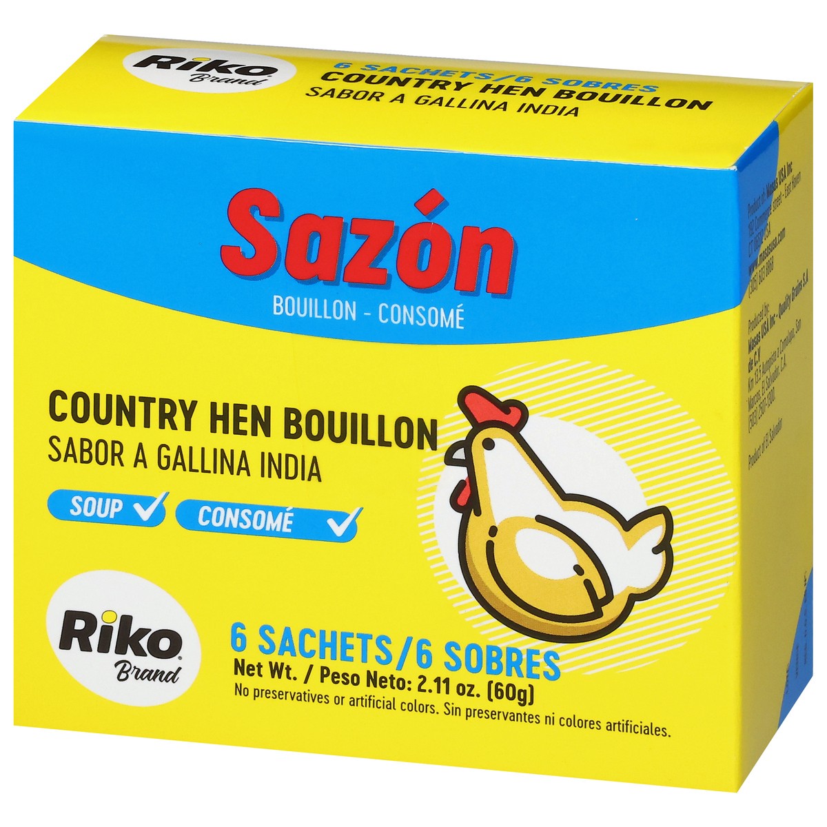 slide 4 of 4, Sazón Country Hen Bouillon 6 Each, 60 gram