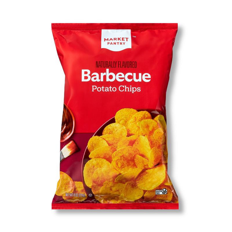 slide 1 of 3, Naturally Flavored Barbecue Potato Chips - 8oz - Market Pantry™, 8 oz