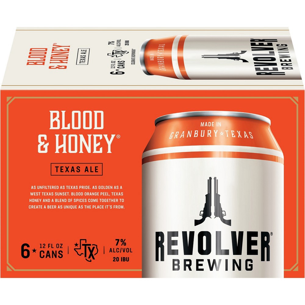 slide 3 of 4, Revolver Brewing Revolver Blood & Honey Ale Beer - 6pk/12 fl oz Cans, 6 ct; 12 fl oz