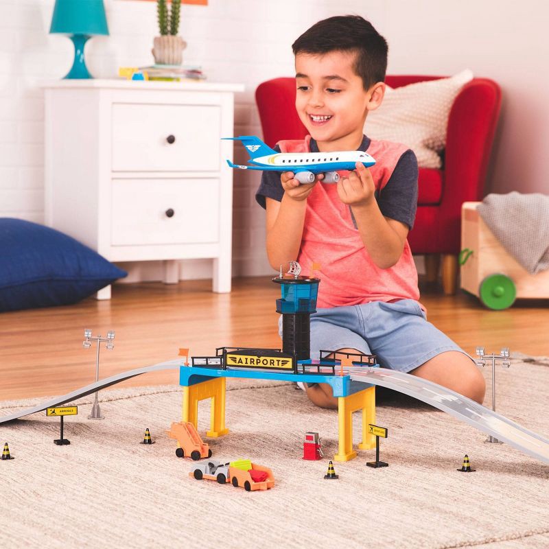 slide 3 of 8, DRIVEN by Battat – Airport Playset with Toy Airplane (32pc) – Micro Series: Educational Fine Motor Skills, 32 ct