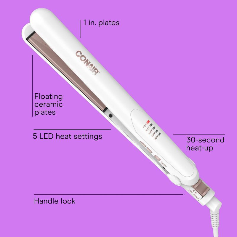 slide 2 of 9, Conair Double Ceramic Flat Iron - 1", 1 ct