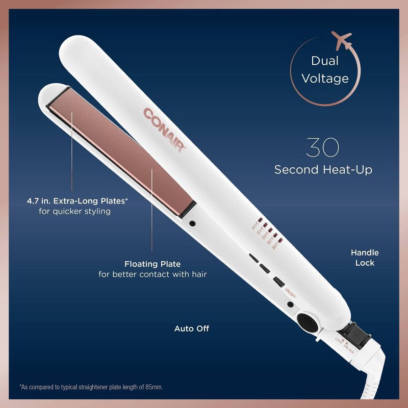 slide 3 of 8, Conair Double Ceramic Flat Iron - White - 1", 1 ct