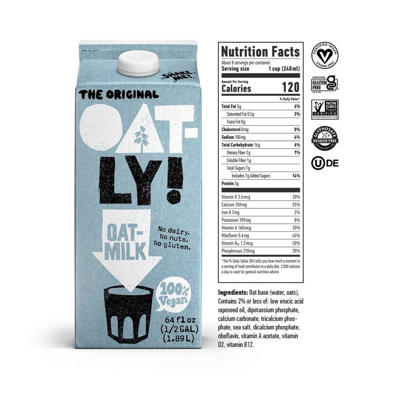 slide 7 of 7, Oatly Original Oatmilk Chilled Non-Dairy Milk - 64 fl oz, 64 fl oz