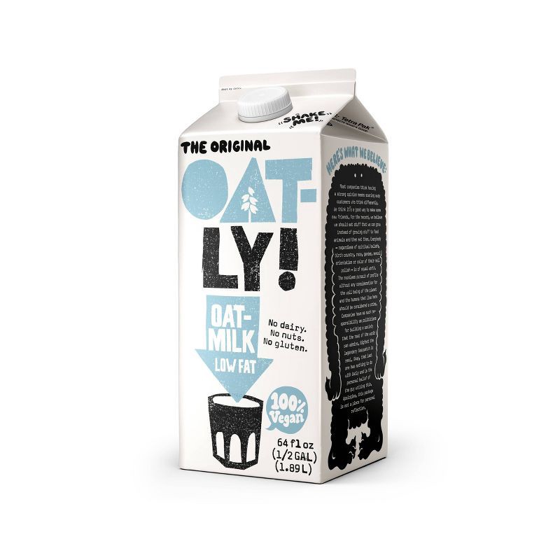 slide 4 of 5, OATLY! Oatly Oatmilk Low Fat Chilled Non-Dairy Milk - 64 fl oz, 64 fl oz