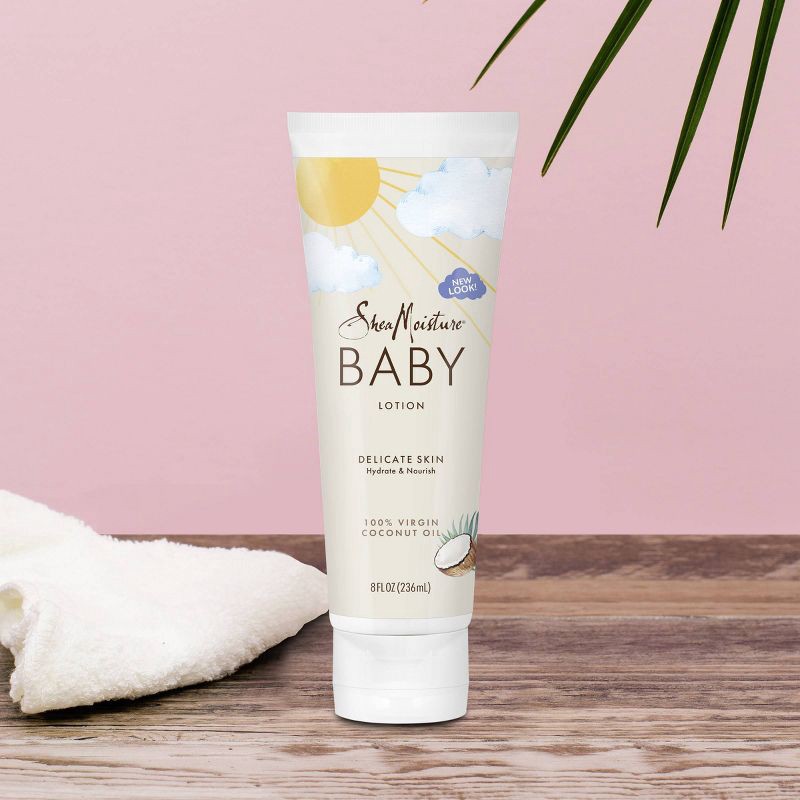 slide 3 of 5, SheaMoisture Baby Lotion 100% Virgin Coconut Oil Hydrate & Nourish for Delicate Skin - 8 fl oz, 8 fl oz