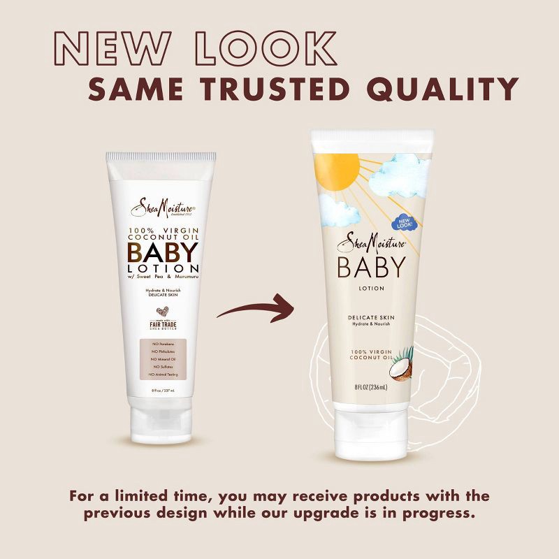 slide 4 of 8, SheaMoisture Baby Lotion 100% Virgin Coconut Oil Hydrate & Nourish for Delicate Skin - 8 fl oz, 8 fl oz