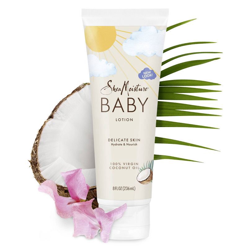 slide 4 of 5, SheaMoisture Baby Lotion 100% Virgin Coconut Oil Hydrate & Nourish for Delicate Skin - 8 fl oz, 8 fl oz