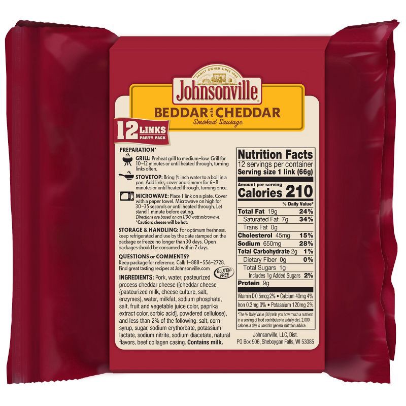 slide 2 of 7, Johnsonville Beddar with Cheddar Party Pack - 28oz, 28 oz