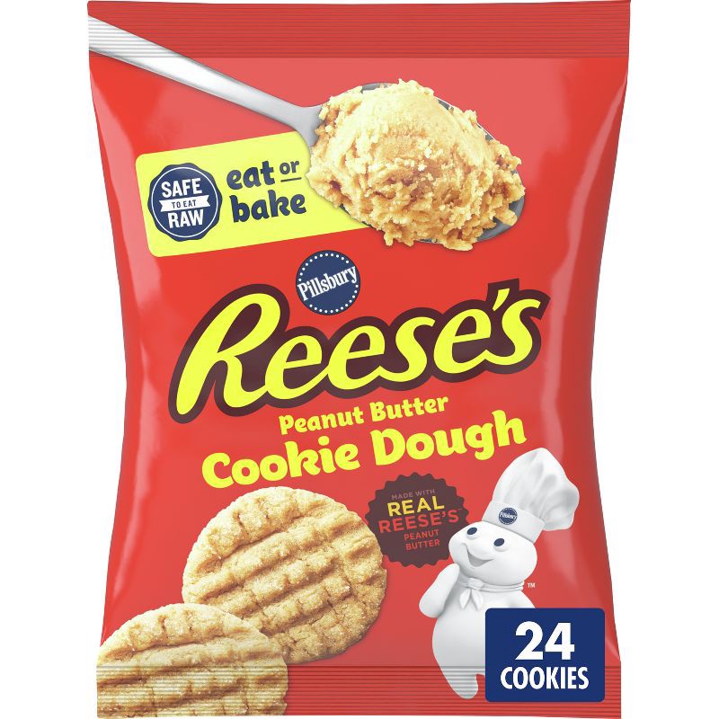 slide 1 of 12, Pillsbury Ready-to-Bake Reese's Peanut Butter Cookie Dough - 16oz/24ct, 24 ct; 16 oz