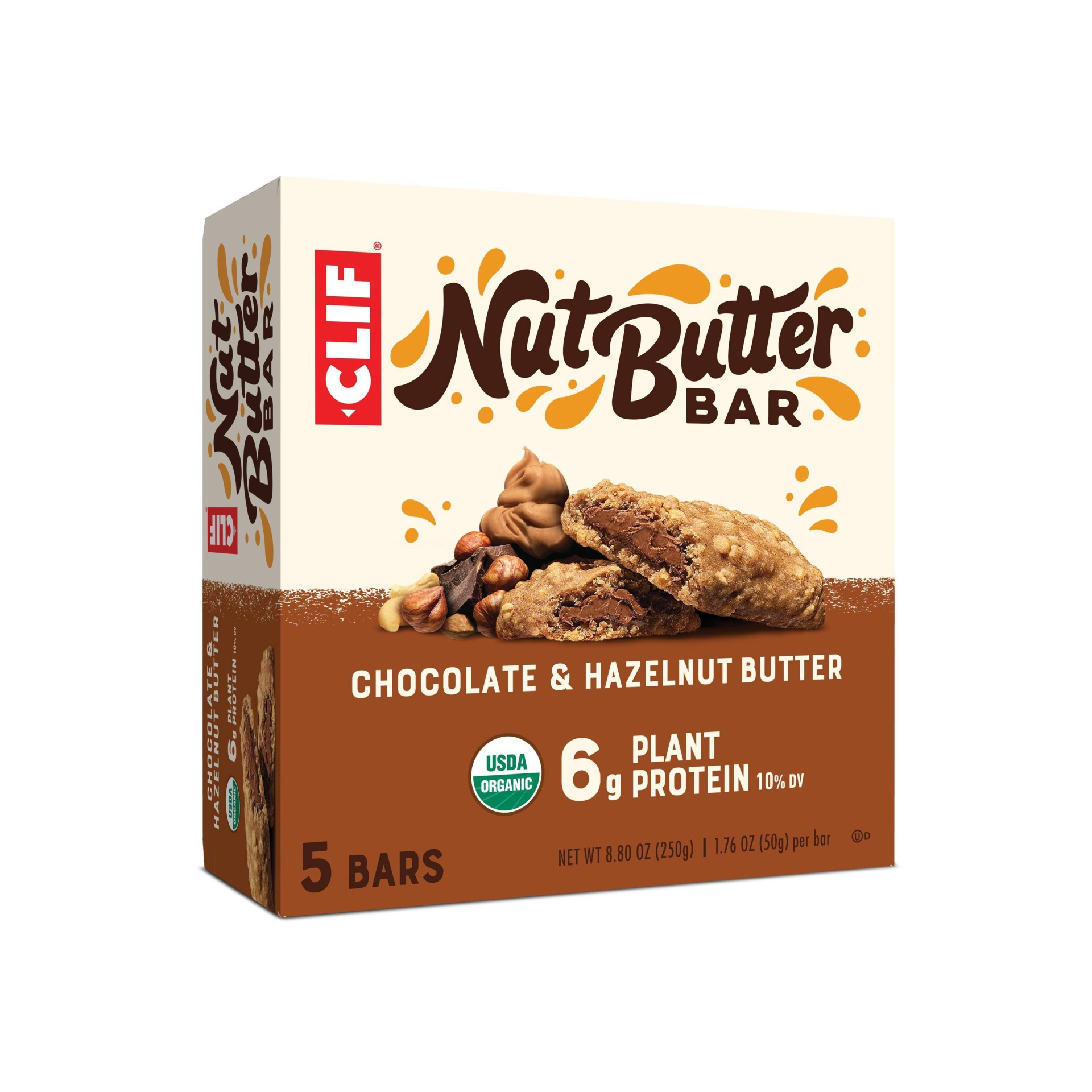 slide 1 of 5, CLIF Nut Butter Filled CLIF Nut Butter Bar - Chocolate Hazelnut Energy Bars, 8.8 oz, 5 ct