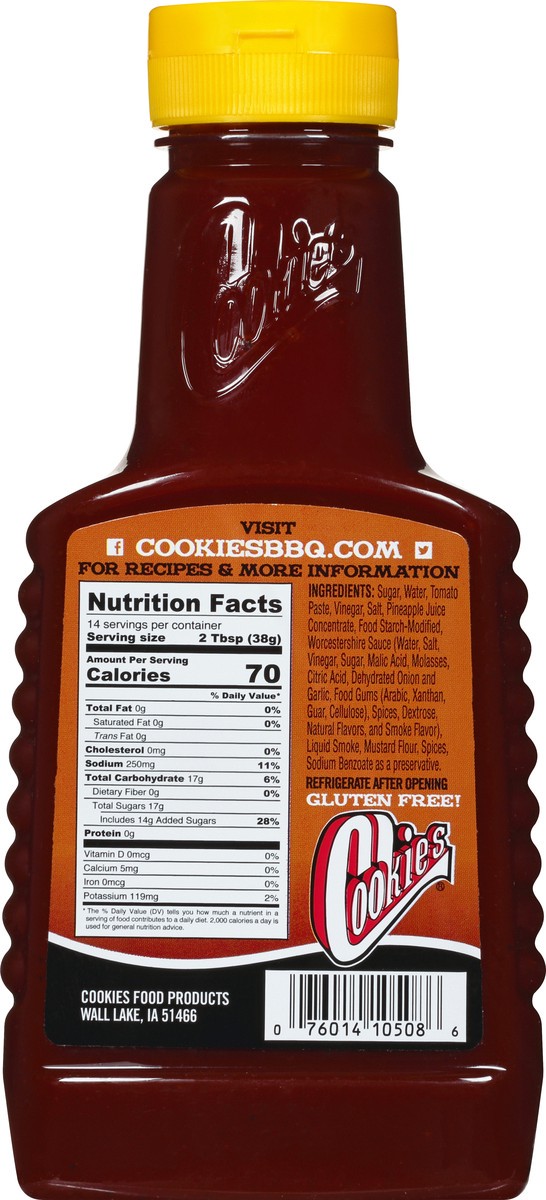 slide 4 of 13, Cookies Sweet Hickory Bar "B" "Q" Sauce 20 oz, 20 oz