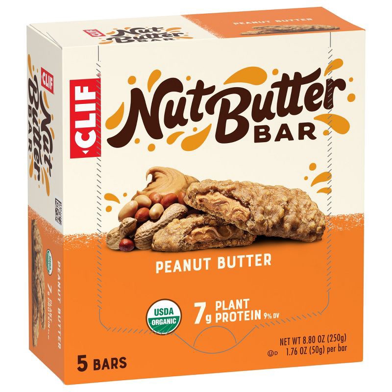 slide 4 of 9, CLIF Nut Butter Filled Peanut Butter Energy Bar Organic - 7g Protein - 8.8oz/5pk, 7 gram, 8.8 oz, 5 ct