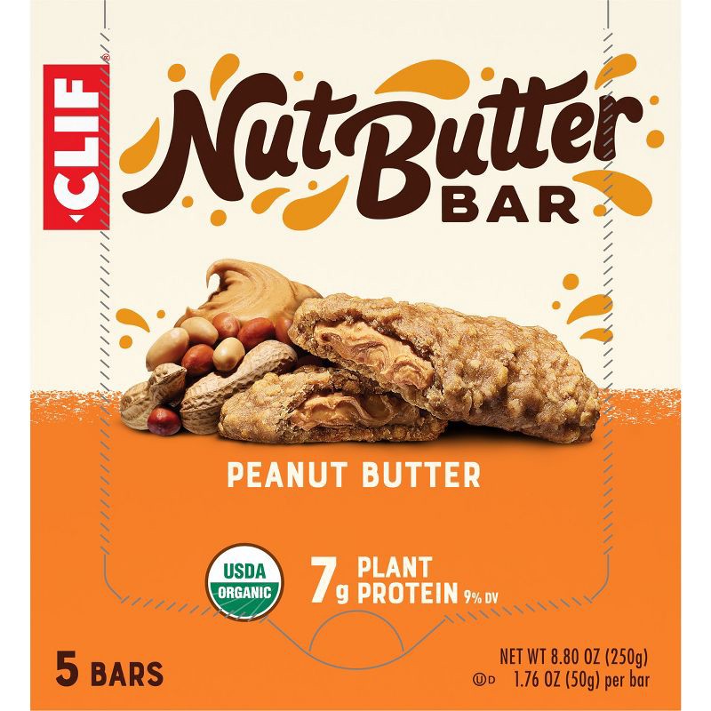 slide 7 of 9, CLIF Nut Butter Filled Peanut Butter Energy Bar Organic - 7g Protein - 8.8oz/5pk, 7 gram, 8.8 oz, 5 ct