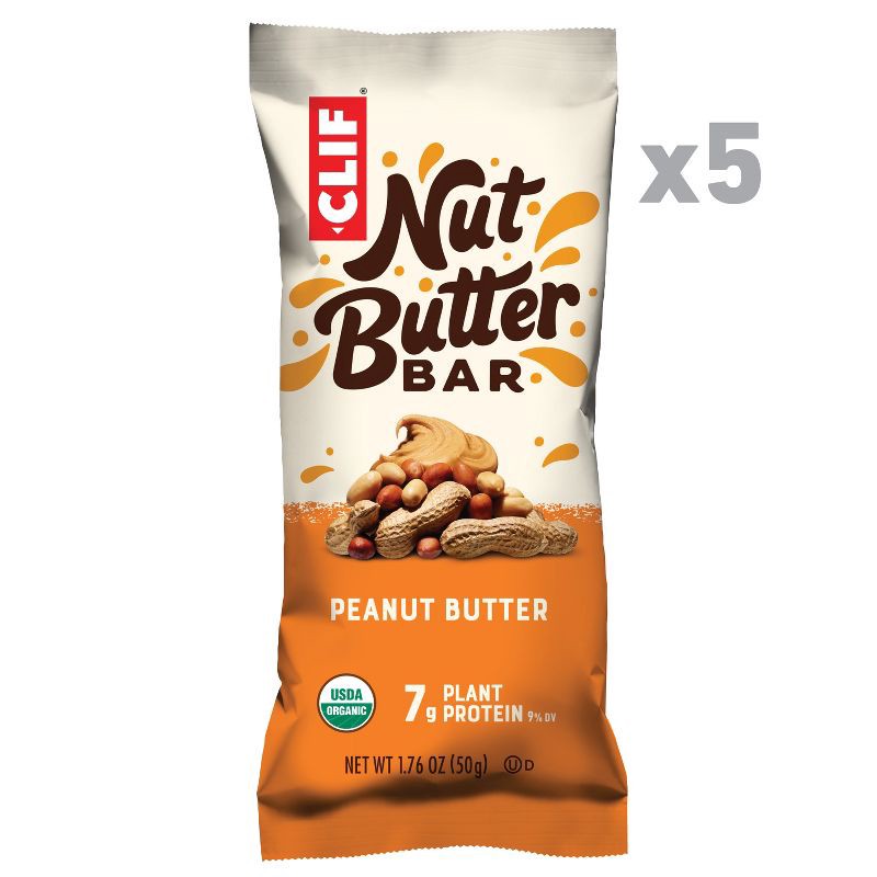 slide 9 of 9, CLIF Nut Butter Filled Peanut Butter Energy Bar Organic - 7g Protein - 8.8oz/5pk, 7 gram, 8.8 oz, 5 ct