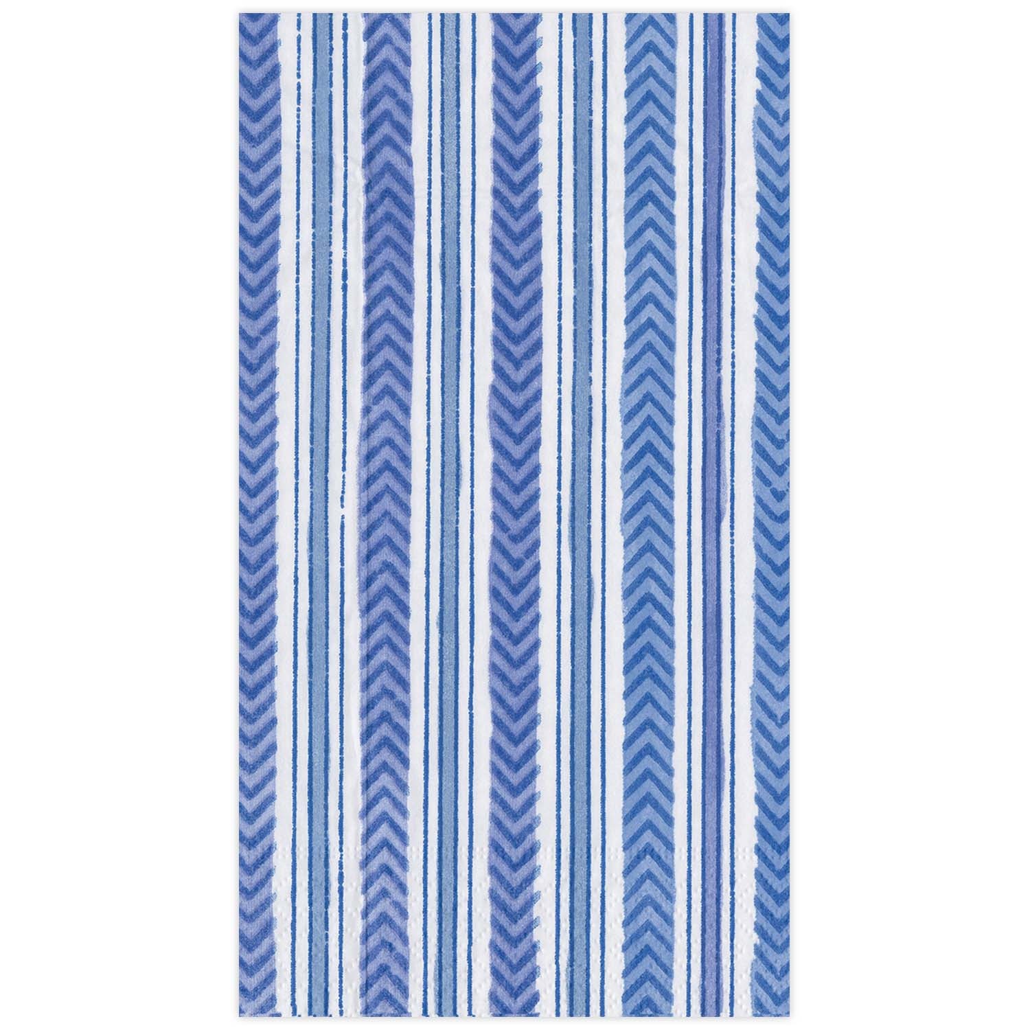 slide 1 of 1, Caspari Carmen Stripe Blue Guest Napkins, 15 ct