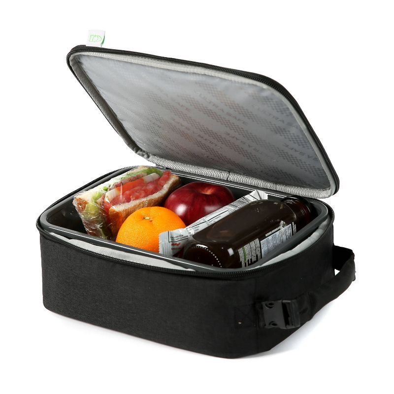 slide 7 of 18, Fulton Bag Co. Upright Lunch Bag - Black: BPA-Free, Solid Pattern, Zipper Closure, 1 ct