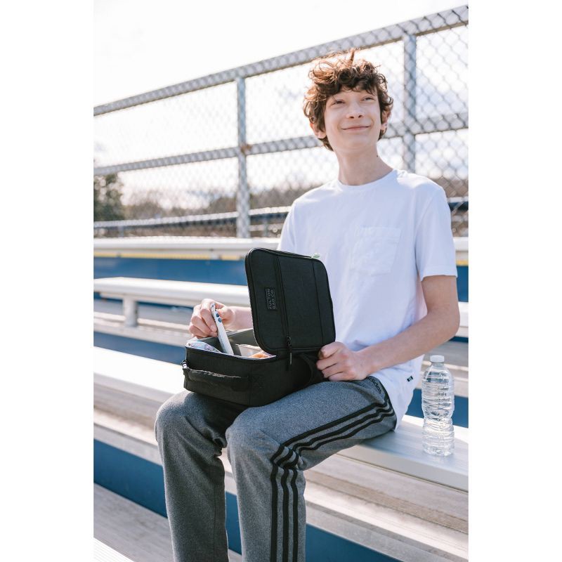 slide 9 of 18, Fulton Bag Co. Upright Lunch Bag - Black: BPA-Free, Solid Pattern, Zipper Closure, 1 ct