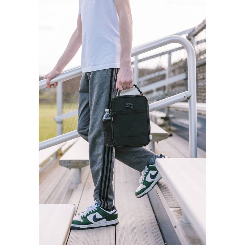 slide 11 of 18, Fulton Bag Co. Upright Lunch Bag - Black: BPA-Free, Solid Pattern, Zipper Closure, 1 ct