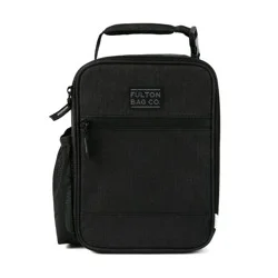 Fulton Bag Co. Upright Lunch Bag - Black: BPA-Free, Solid Pattern, Zipper Closure
