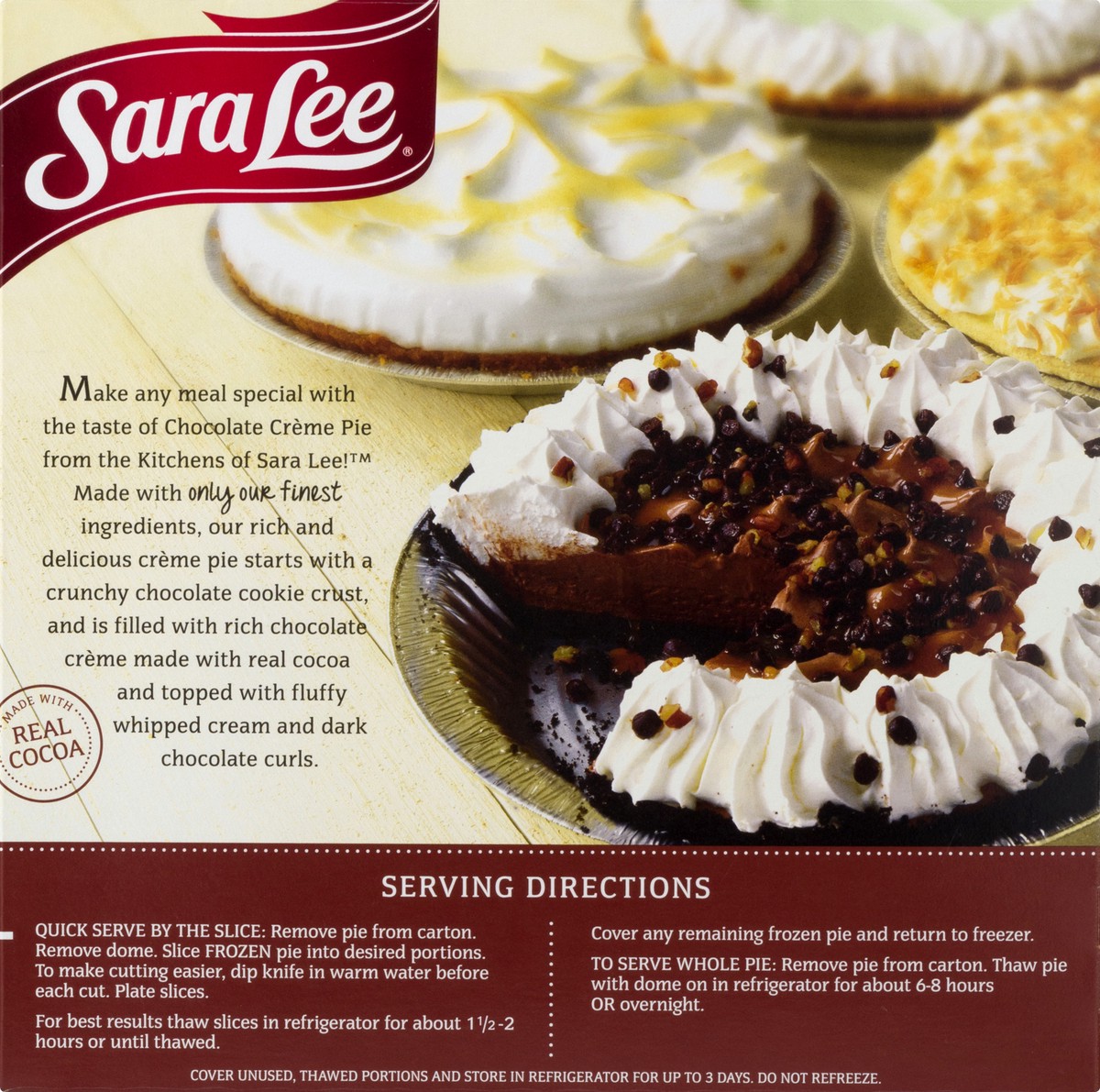 slide 10 of 13, Sara Lee Crème Pie Chocolate 19.6oz, 19.6 oz