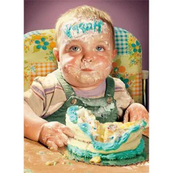 Avanti Baby Cake Face Birthday Card, 4 In X 6 In, 1 Ct