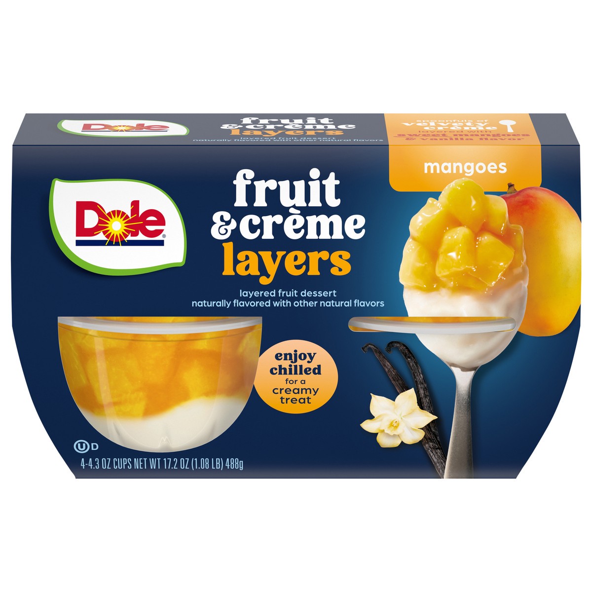 slide 1 of 16, Dole 4 Pack Mangoes and Creme Lowfat Parfait, 17.2 oz
