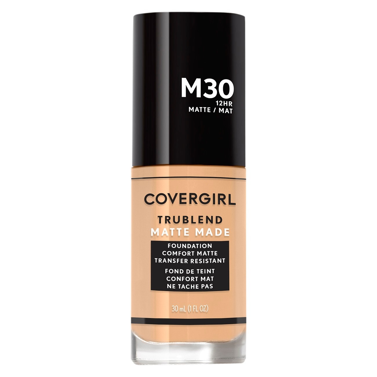 slide 1 of 2, Covergirl Trublend Matte Made Foundation M30 Honey, 1.01 fl oz