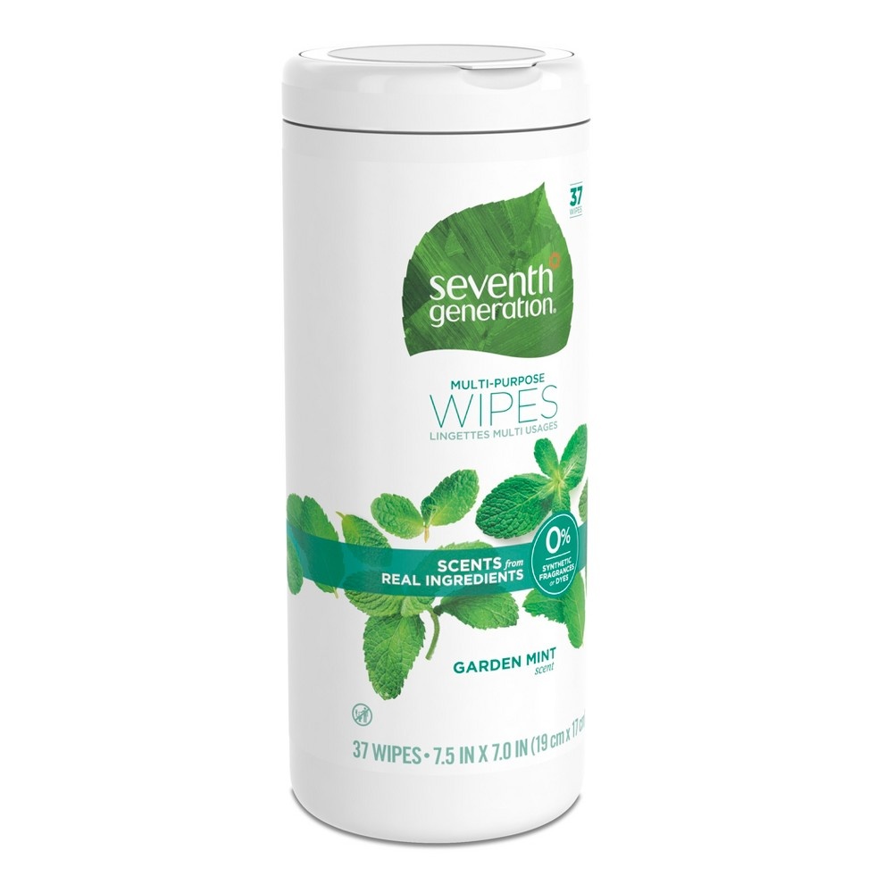 slide 3 of 5, Seventh Generation Garden Mint Scent Multi Purpose Wipes, 37 ct