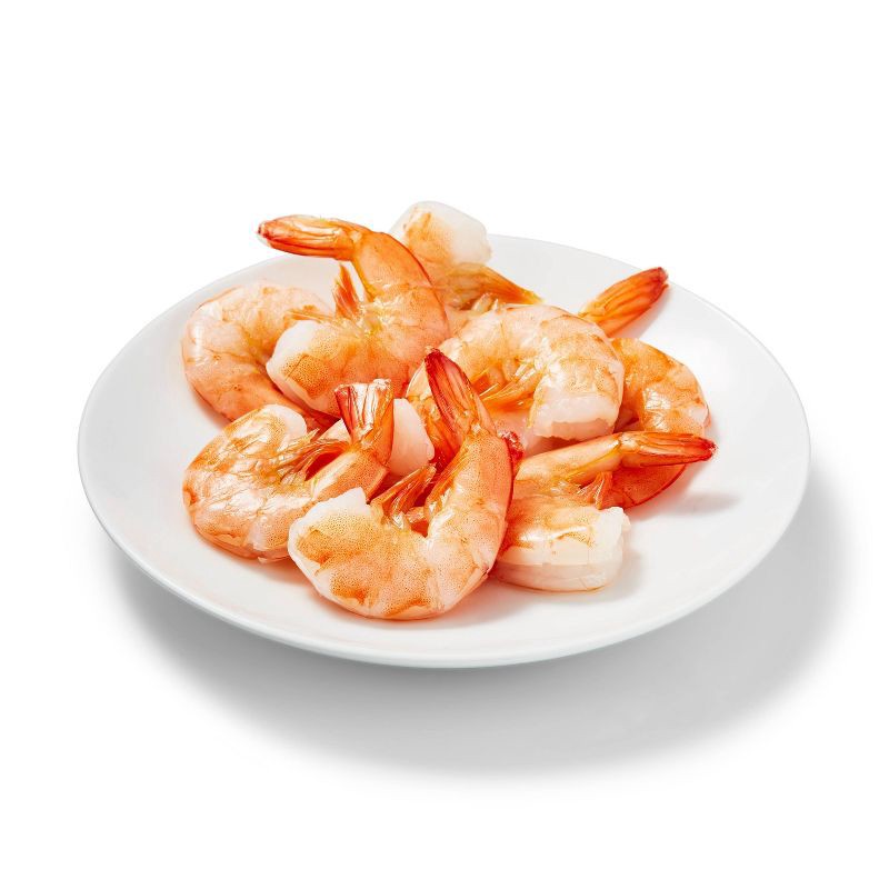 slide 3 of 4, Easy Peel Large Tail & Shell On Deveined Cooked Shrimp - Frozen - 41-50ct /16oz - Good & Gather, 1 ct