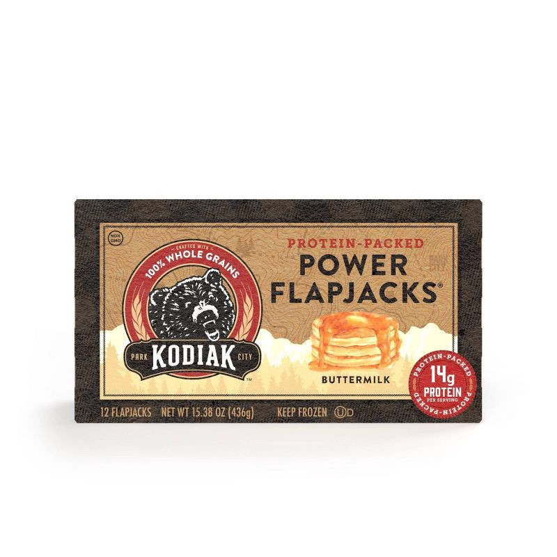 slide 1 of 6, Kodiak Cakes Kodiak Protein-Packed Power Flapjacks Buttermilk Frozen Pancakes - 12ct, 12 ct