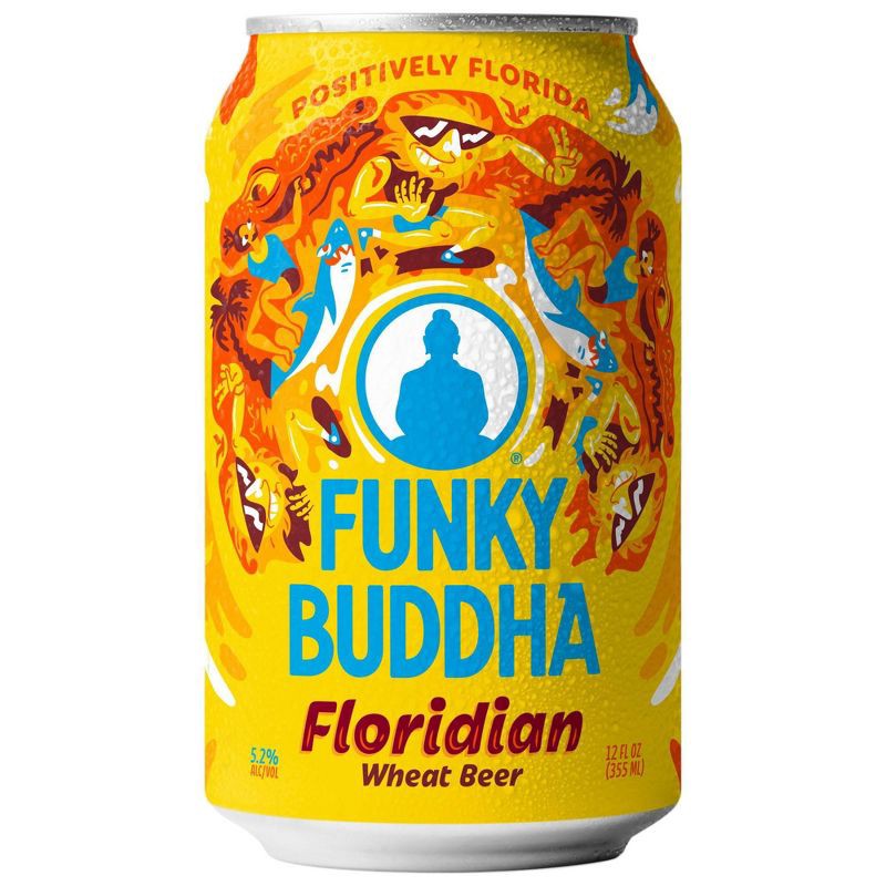 slide 3 of 6, Funky Buddha Brewery Funky Buddha Floridian Hefeweizen Beer - 6pk/12 fl oz Cans, 6 ct; 12 fl oz