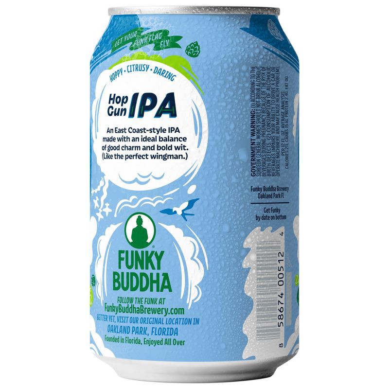 slide 3 of 5, Funky Buddha Brewery Funky Buddha Hop Gun IPA Beer - 6pk/12 fl oz Cans, 6 ct; 12 fl oz