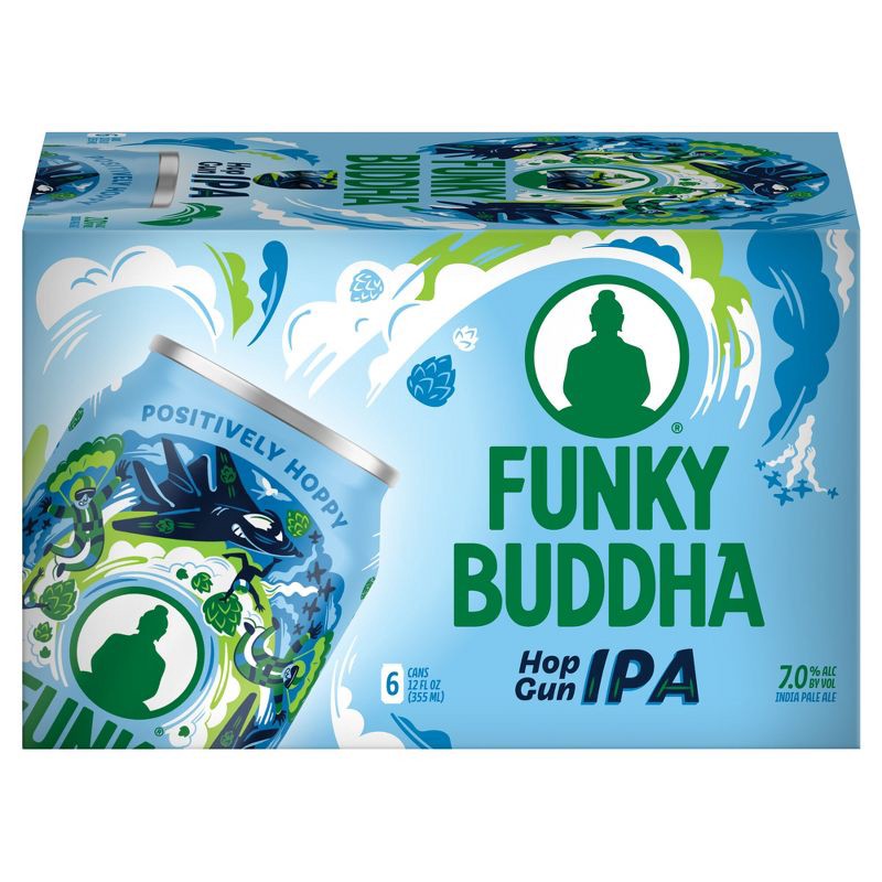 slide 4 of 5, Funky Buddha Brewery Funky Buddha Hop Gun IPA Beer - 6pk/12 fl oz Cans, 6 ct; 12 fl oz