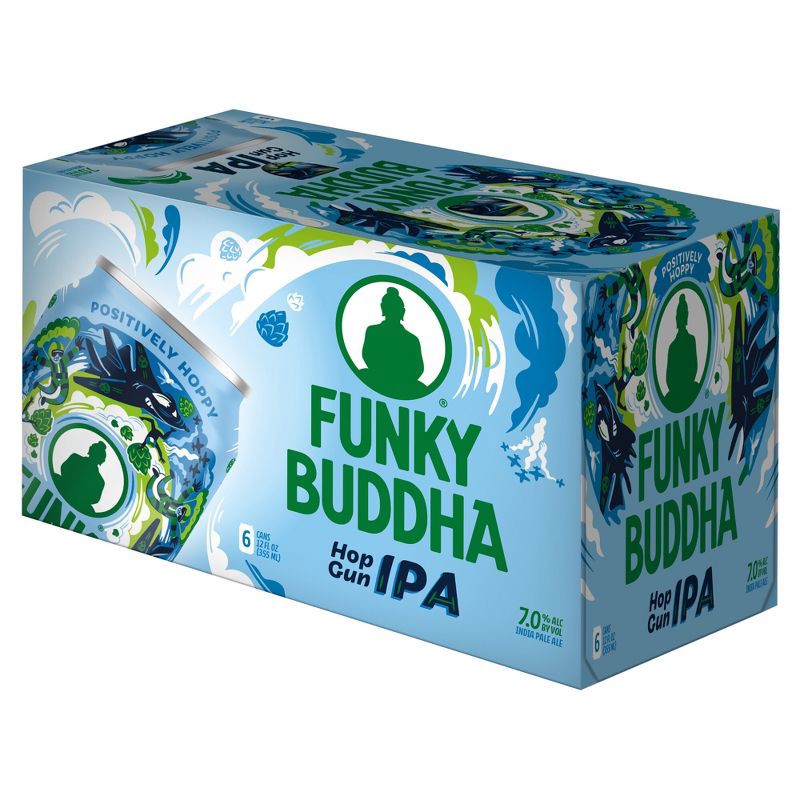 slide 5 of 5, Funky Buddha Brewery Funky Buddha Hop Gun IPA Beer - 6pk/12 fl oz Cans, 6 ct; 12 fl oz