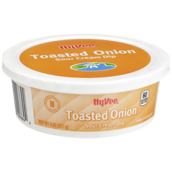 slide 1 of 1, Hy-vee Toasted Onion Sour Cream Dip, 8 oz