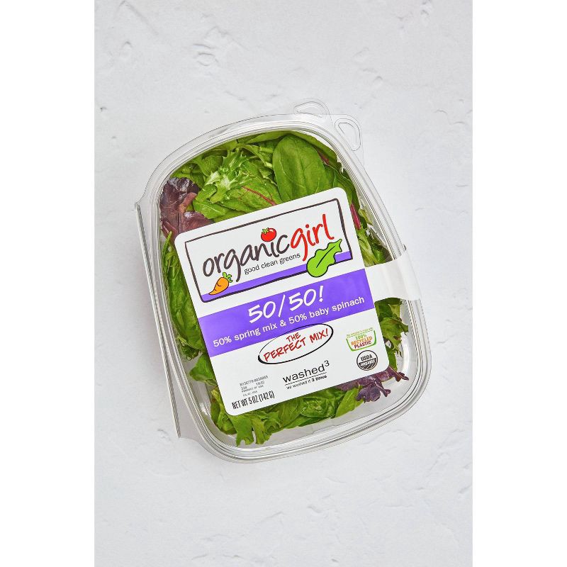 slide 3 of 4, organicgirl Fresh 50/50 Spring Mix Baby Spinach - 5oz, 5 oz