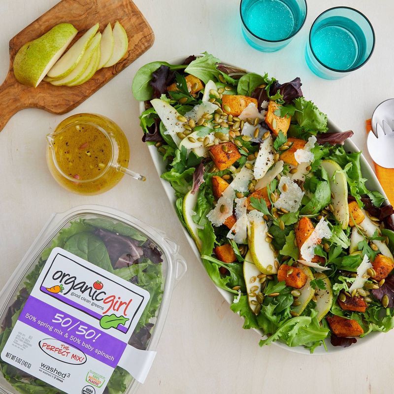 slide 4 of 4, organicgirl Fresh 50/50 Spring Mix Baby Spinach - 5oz, 5 oz