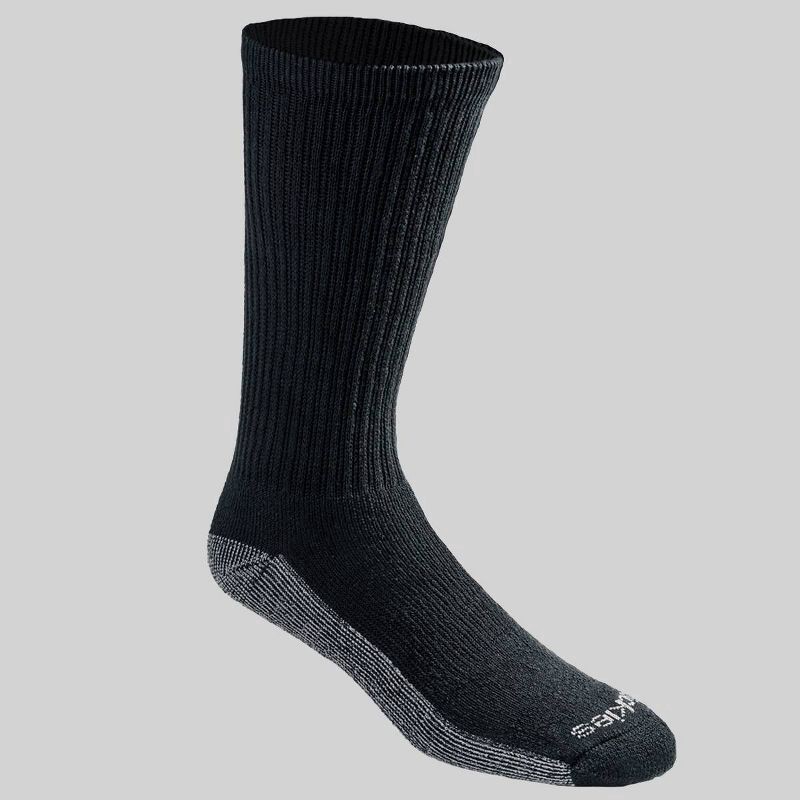 slide 3 of 3, Dickies Dri-Tech Comfort Moisture Control Black Crew Socks, Size 6-12, 6 pair