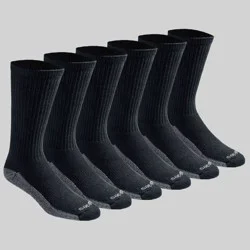 Dickies Dri-Tech Comfort Moisture Control Black Crew Socks, Size 6-12
