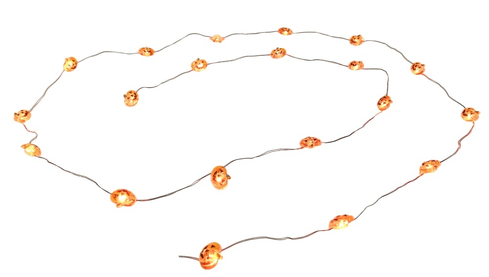 slide 1 of 1, Holiday Home Led Pumpkin Lights 20 Count, 1 ct