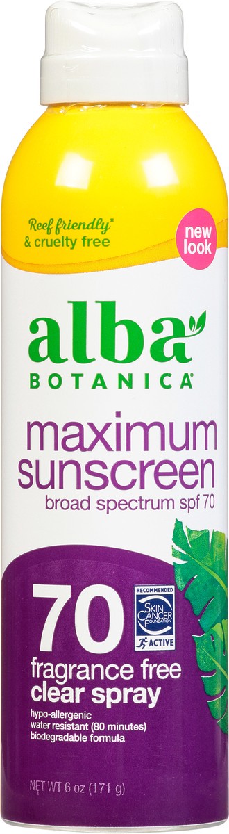 slide 5 of 8, Alba Botanica SPF 70  Maximum Sunscreen Spray, 6 oz